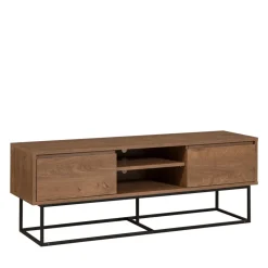 ROA Meuble TV 2 tiroirs en bois et métal L140cm