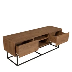 ROA Meuble TV 2 tiroirs en bois et métal L140cm