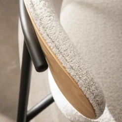 RODE Lot de 2 chaises en tissu bouclette, bois et métal
