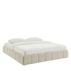 ROMEO Lit coffre en tissu chenille 180x200cm