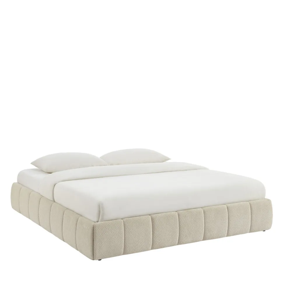 ROMEO Lit coffre en tissu chenille 180x200cm
