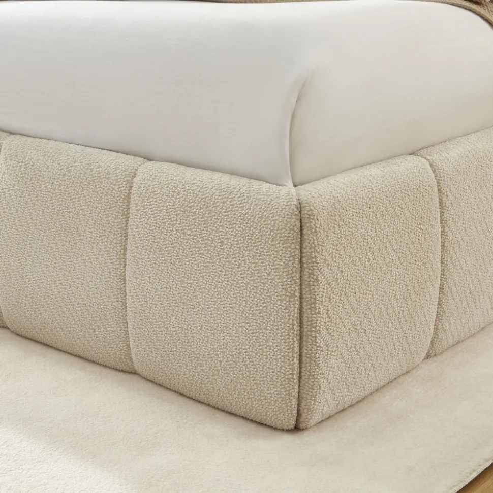 ROMEO Lit coffre en tissu chenille 180x200cm