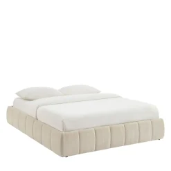 ROMEO Lit coffre en tissu chenille 160x200cm