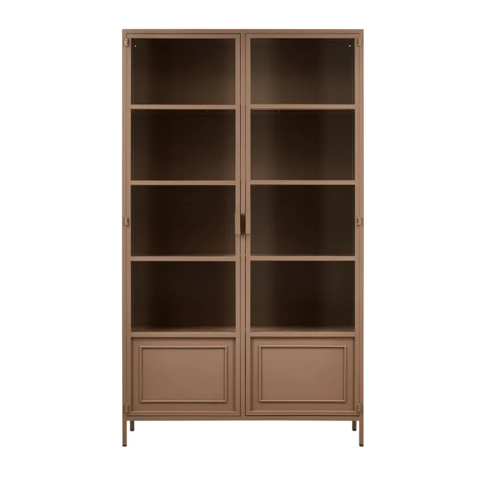RONJA Vaisselier 2 portes en verre et métal H189cm