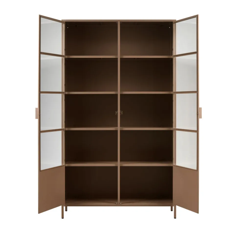RONJA Vaisselier 2 portes en verre et métal H189cm
