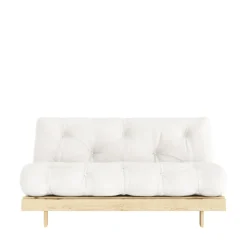 ROOTS Canapé convertible 160x200cm en bois naturel et tissu