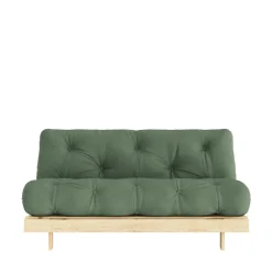 ROOTS Canapé convertible 160x200cm en bois naturel et tissu
