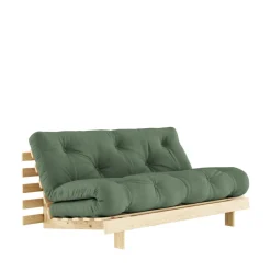ROOTS Canapé convertible 160x200cm en bois naturel et tissu