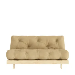 ROOTS Canapé convertible 160x200cm en bois naturel et tissu