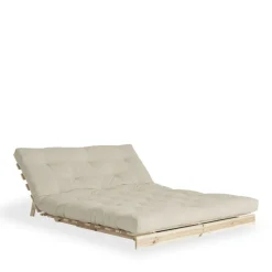 ROOTS Canapé convertible 140x200cm en bois naturel et tissu