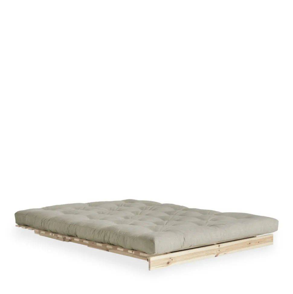 ROOTS Canapé convertible 140x200cm en bois naturel et tissu