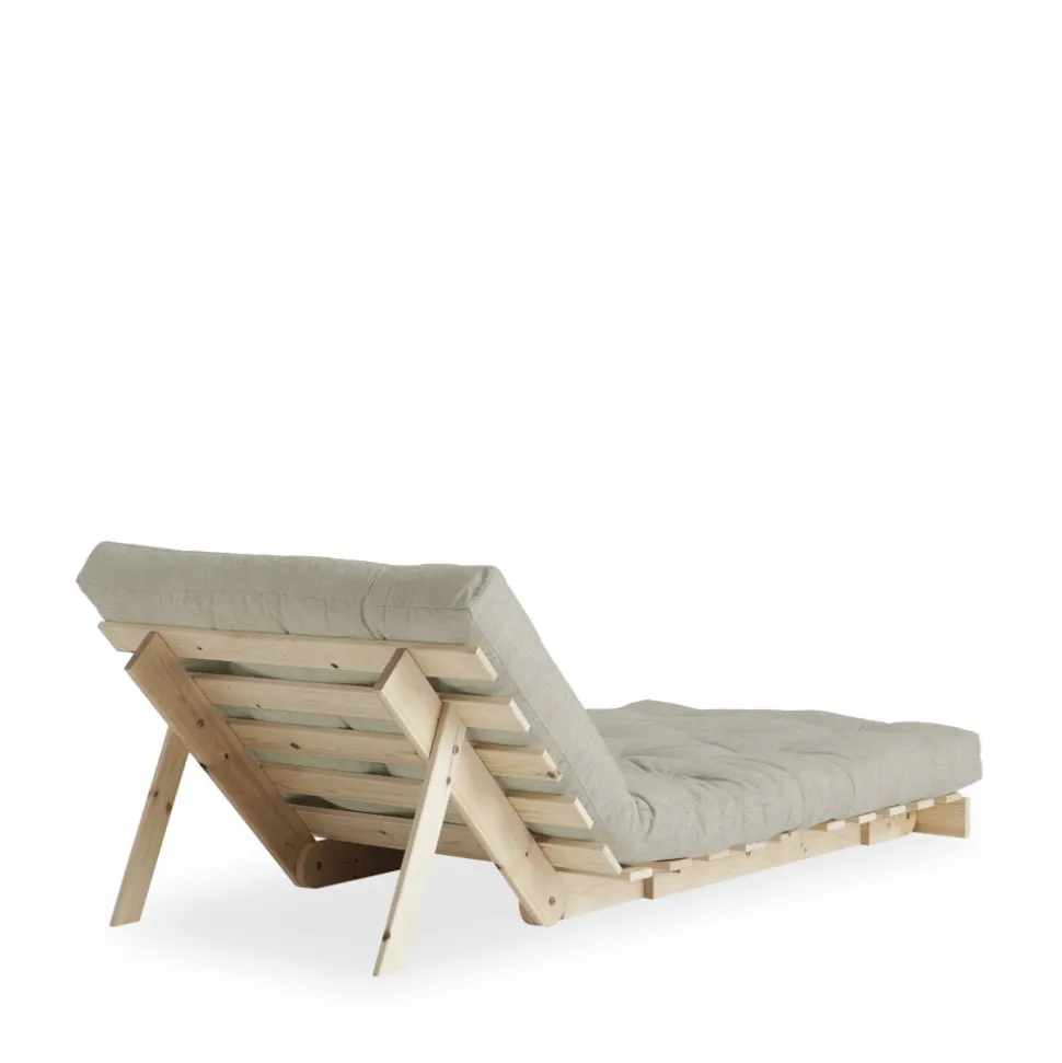ROOTS Fauteuil convertible 90x200cm en bois naturel et tissu