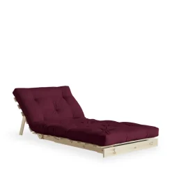 ROOTS Fauteuil convertible 90x200cm en bois naturel et tissu