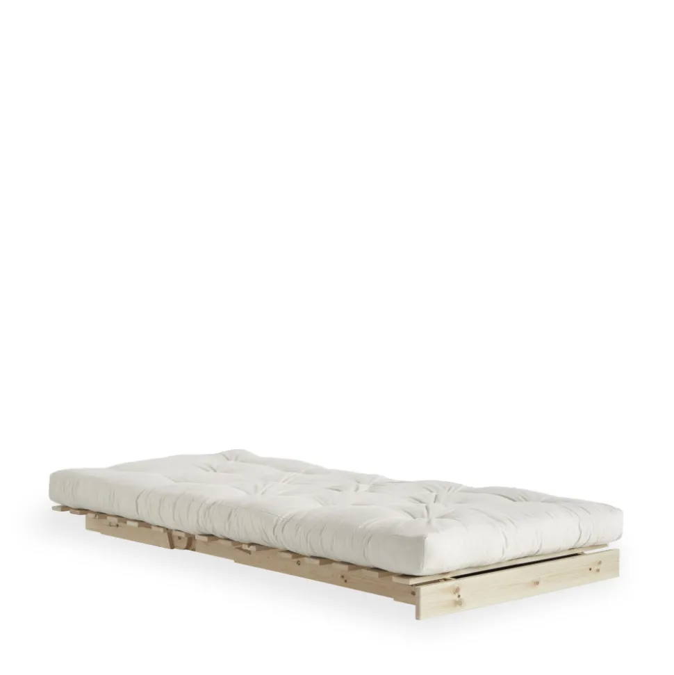ROOTS Fauteuil convertible 90x200cm en bois naturel et tissu