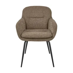 RUNA Lot de 2 fauteuils de table en tissu et métal