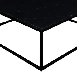 SAKU Table basse carrée en marbre et métal 100x100cm