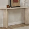 SAM Console ovale en effet travertin L150cm