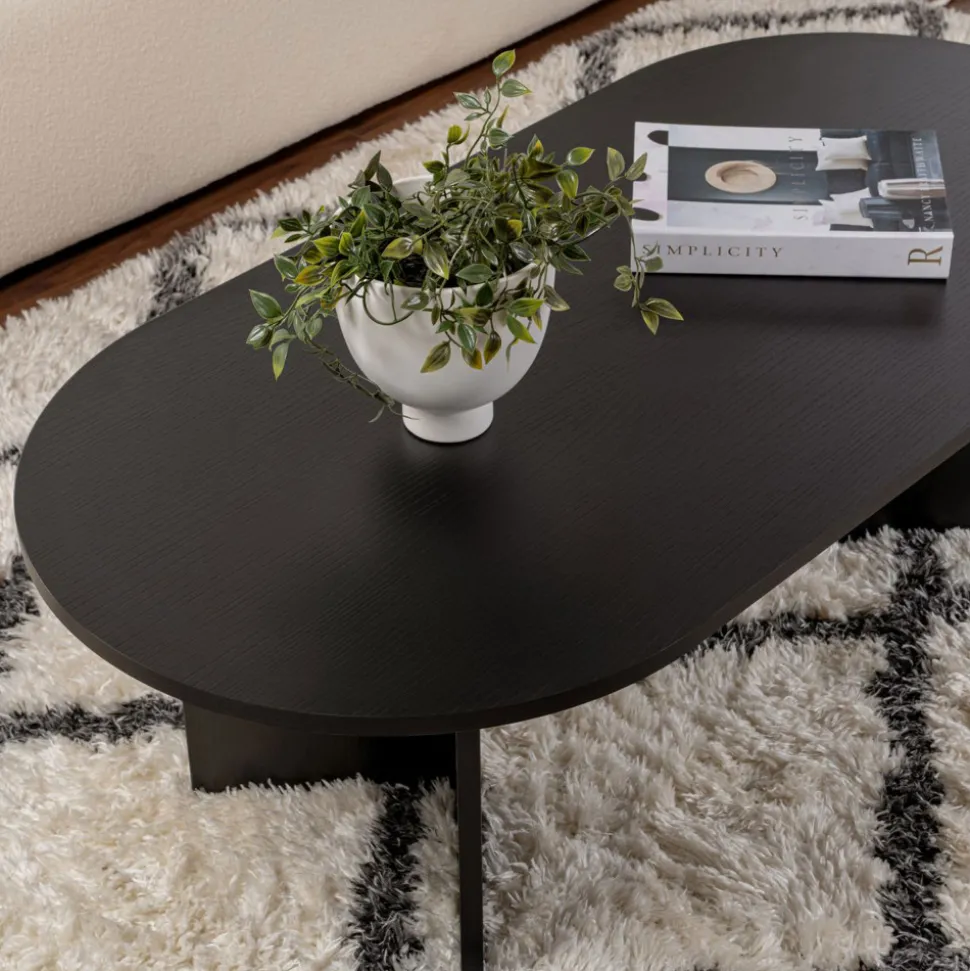 SAM Table basse ovale en bois 119x60cm