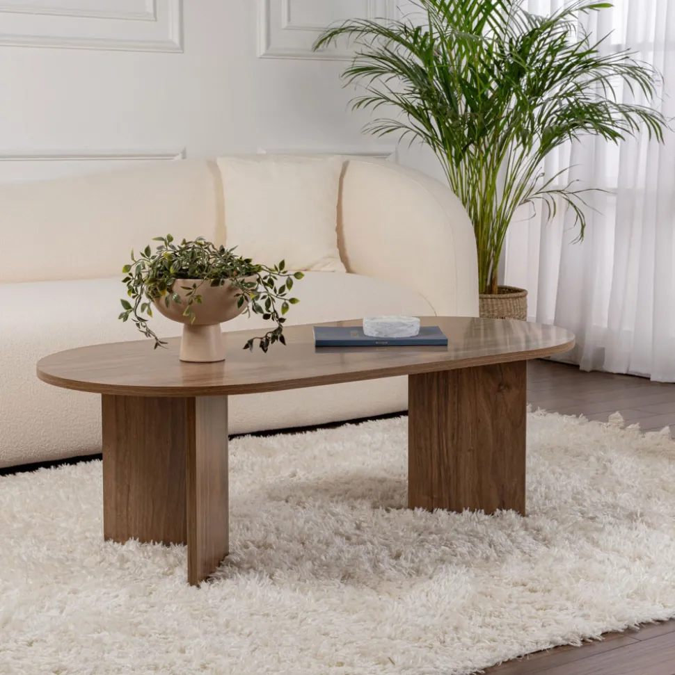 SAM Table basse ovale en bois 119x60cm