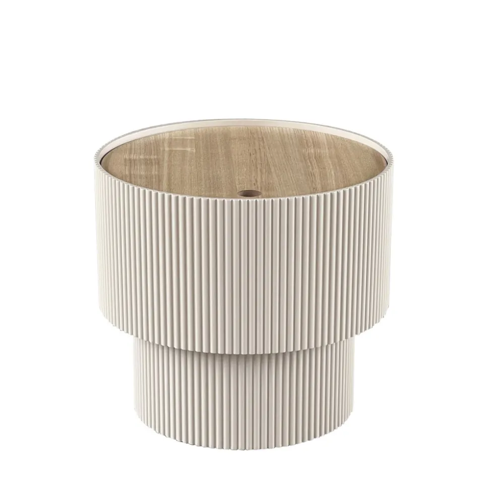 SAND I Table d'appoint avec rangement en bois ø38,5cm