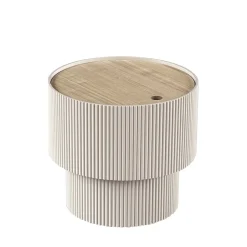 SAND I Table d'appoint avec rangement en bois ø38,5cm