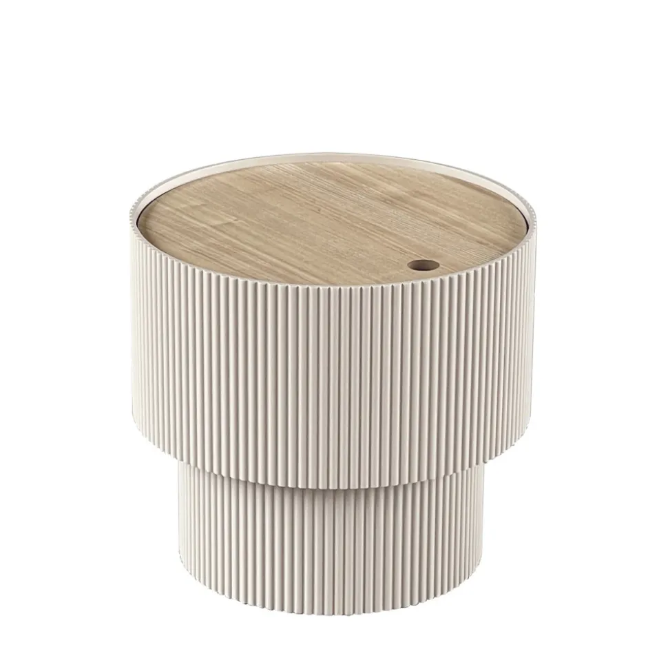 SAND I Table d'appoint avec rangement en bois ø38,5cm