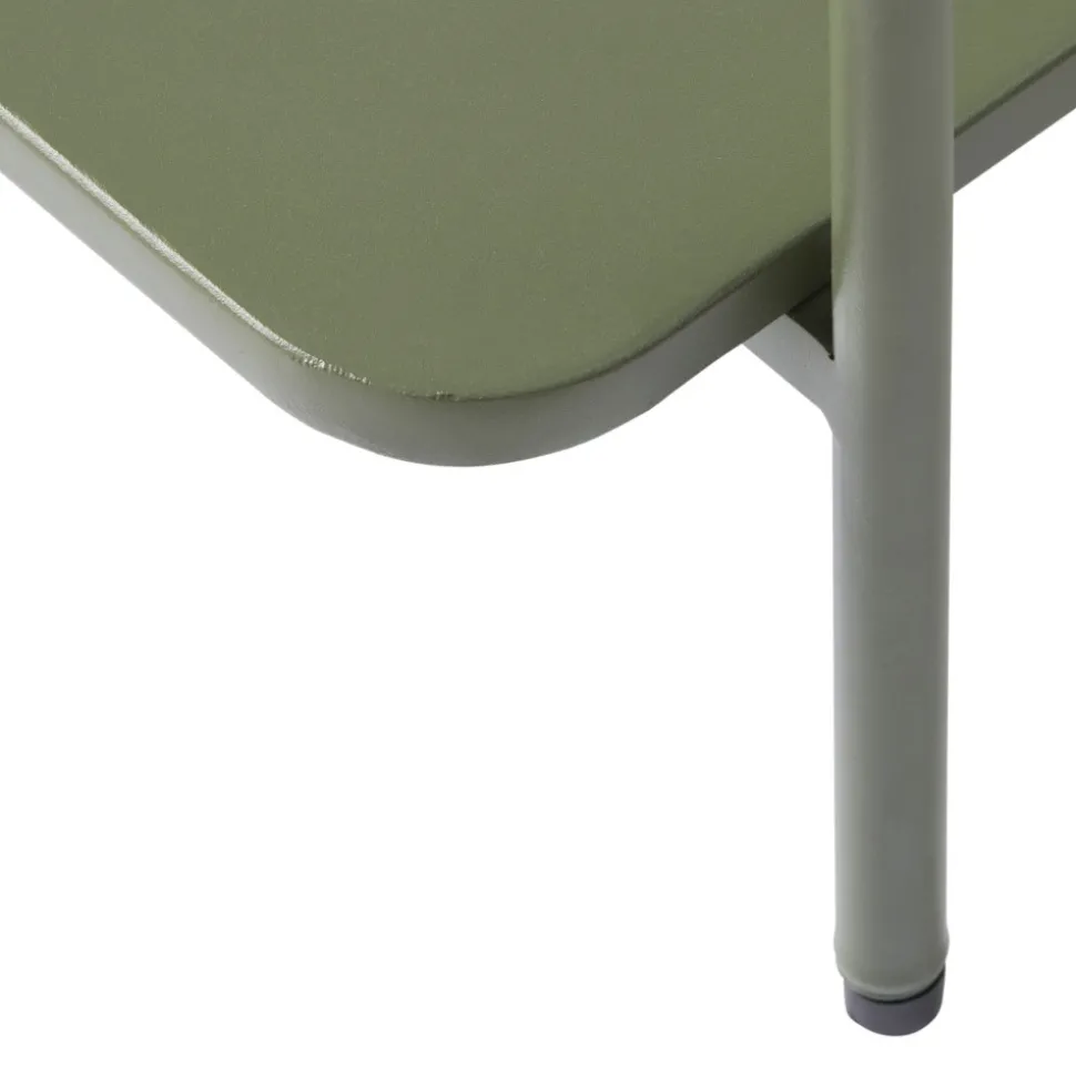 SARANDA Table basse carrée 2 plateaux en métal 75x75cm