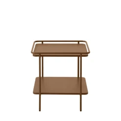 SARANDA Table d'appoint carrée 2 plateaux en métal 45x45cm