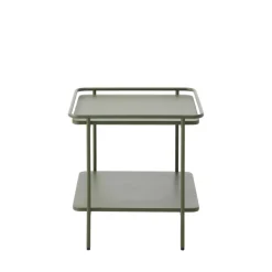 SARANDA Table d'appoint carrée 2 plateaux en métal 45x45cm