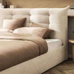 SERENITA Lit coffre en tissu 160x200cm