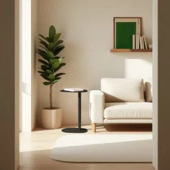 SIDY Table d'appoint en métal H66cm
