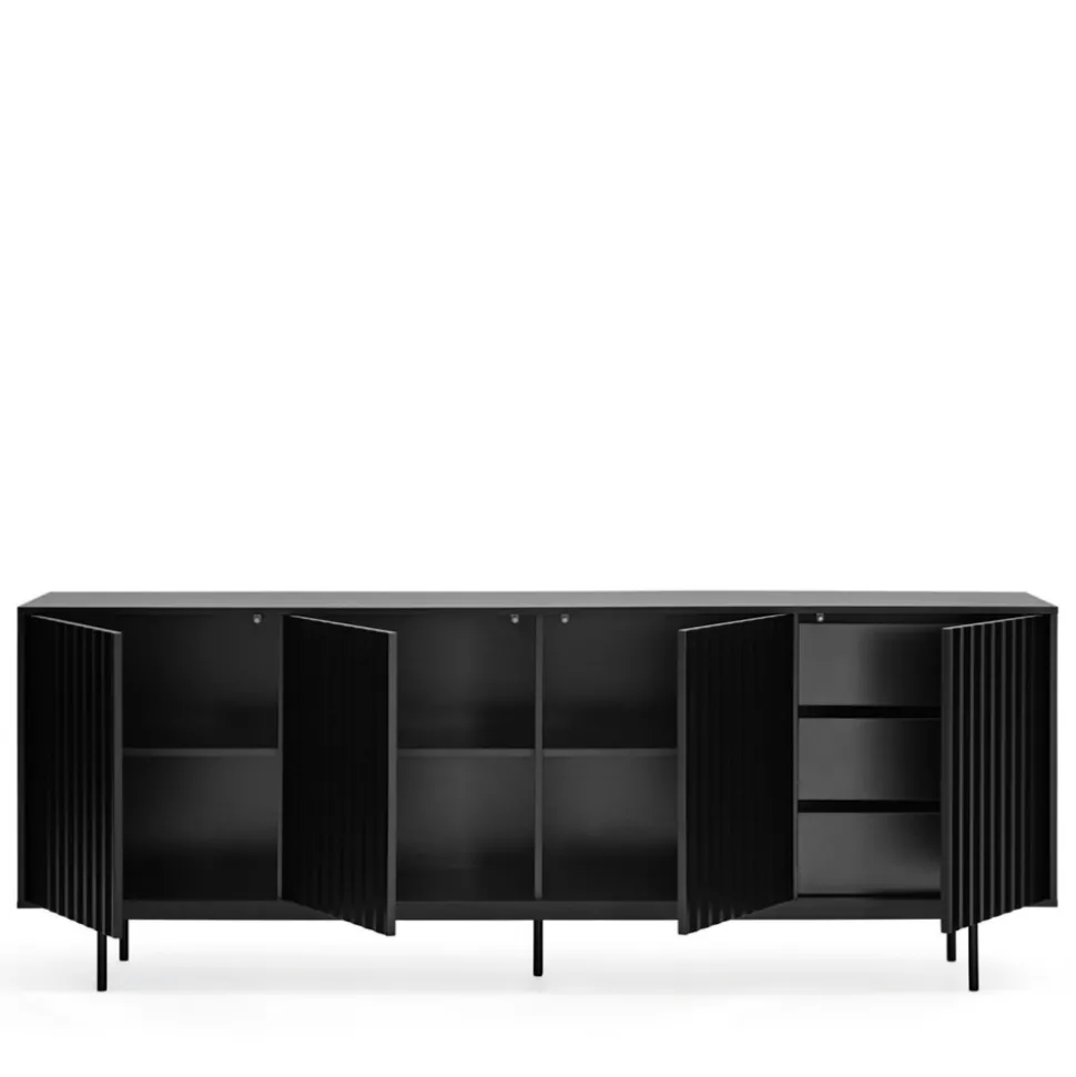 SIERRA Buffet en bois 4 portes 3 tiroirs L211cm