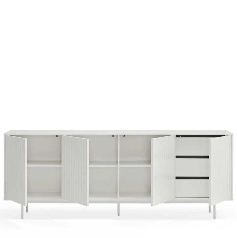 SIERRA Buffet en bois 4 portes 3 tiroirs L211cm
