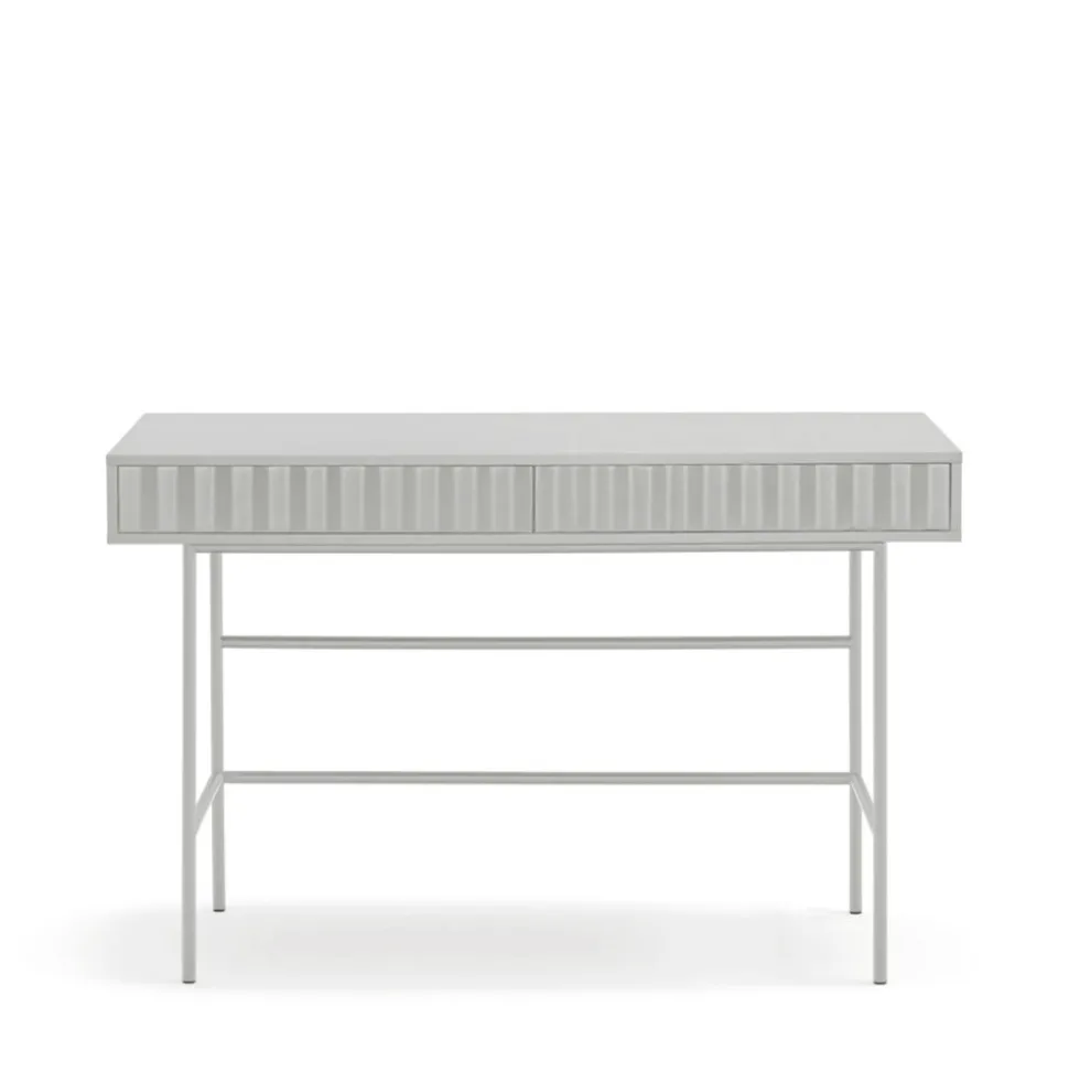 SIERRA Bureau 2 tiroirs en bois et métal L120cm