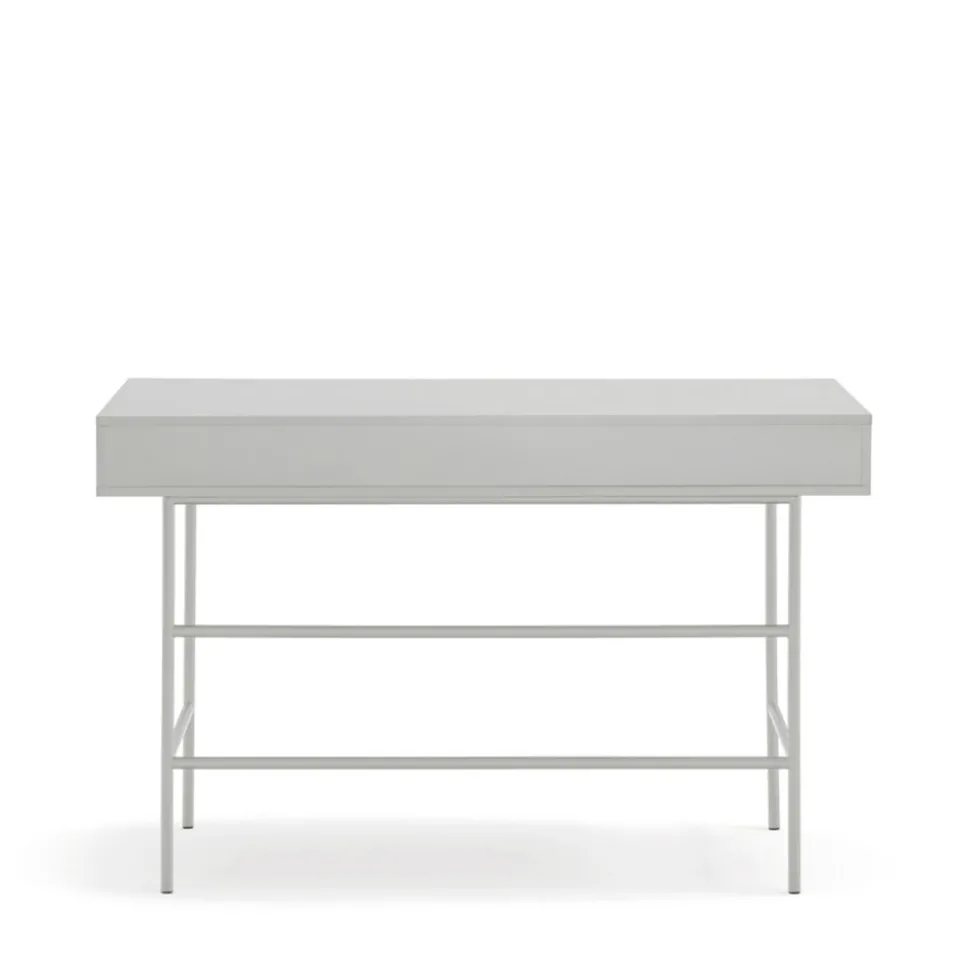 SIERRA Bureau 2 tiroirs en bois et métal L120cm