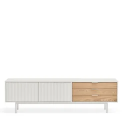SIERRA Meuble TV 2 portes, 3 tiroirs en bois L180cm