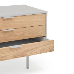 SIERRA Meuble TV 2 portes, 3 tiroirs en bois L180cm