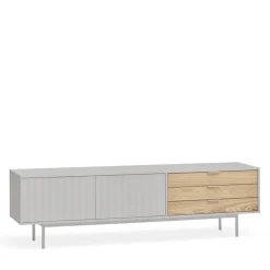 SIERRA Meuble TV 2 portes, 3 tiroirs en bois L180cm