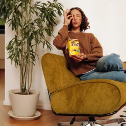 SIMON Fauteuil pivotant en tissu chenille pied étoile