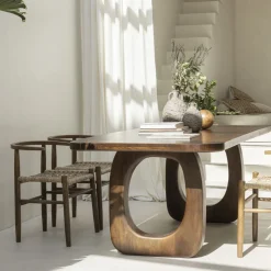 SINJAI Table à manger 8 personnes en bois massif