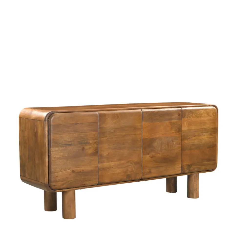 SIRA Buffet 4 portes en bois massif L160cm