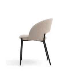 SOREN Lot de 2 chaises en tissu bouclette et métal
