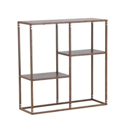 STAAL Étagère en bois effet noyer et métal H81cm