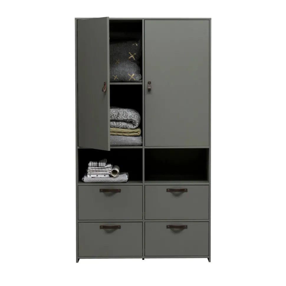 STAGE Armoire 2 portes 4 tiroirs en bois