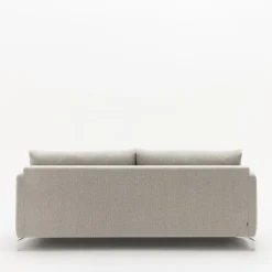 STEFFEN Canapé droit 3 places en tissu et pieds chrome