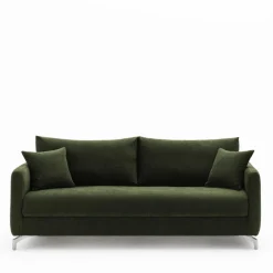 STEFFEN Canapé droit 3 places en tissu et pieds chrome