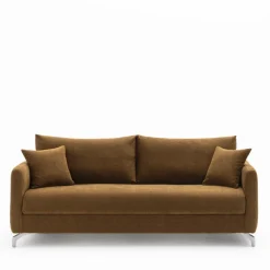 STEFFEN Canapé droit 3 places en tissu et pieds chrome