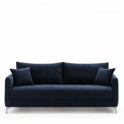 STEFFEN Canapé droit 3 places en tissu et pieds chrome