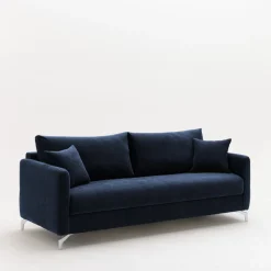 STEFFEN Canapé droit 3 places en tissu et pieds chrome