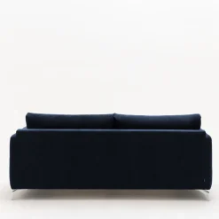 STEFFEN Canapé droit 3 places en tissu et pieds chrome
